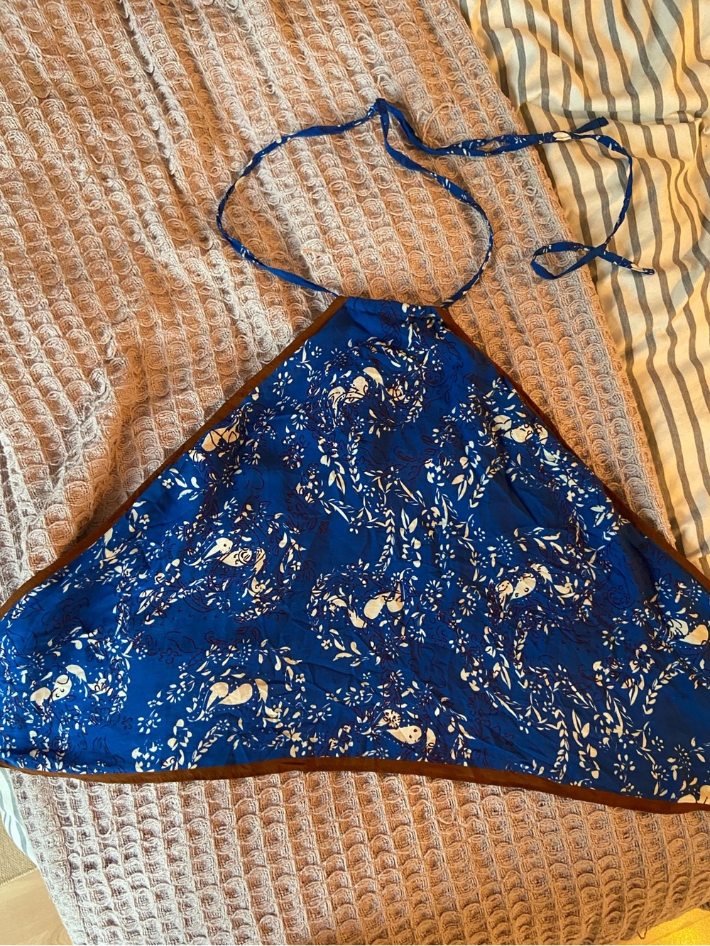 Blue Floral Halter Scarf Top